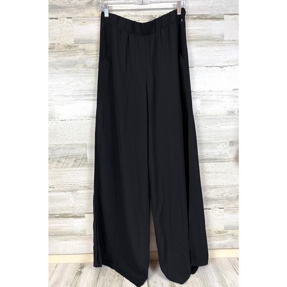 Three Eighty Two Women’s S Black Vanessa Wide Leg Dress Pants Side Slit Foxy NWT - Picture 2 of 5